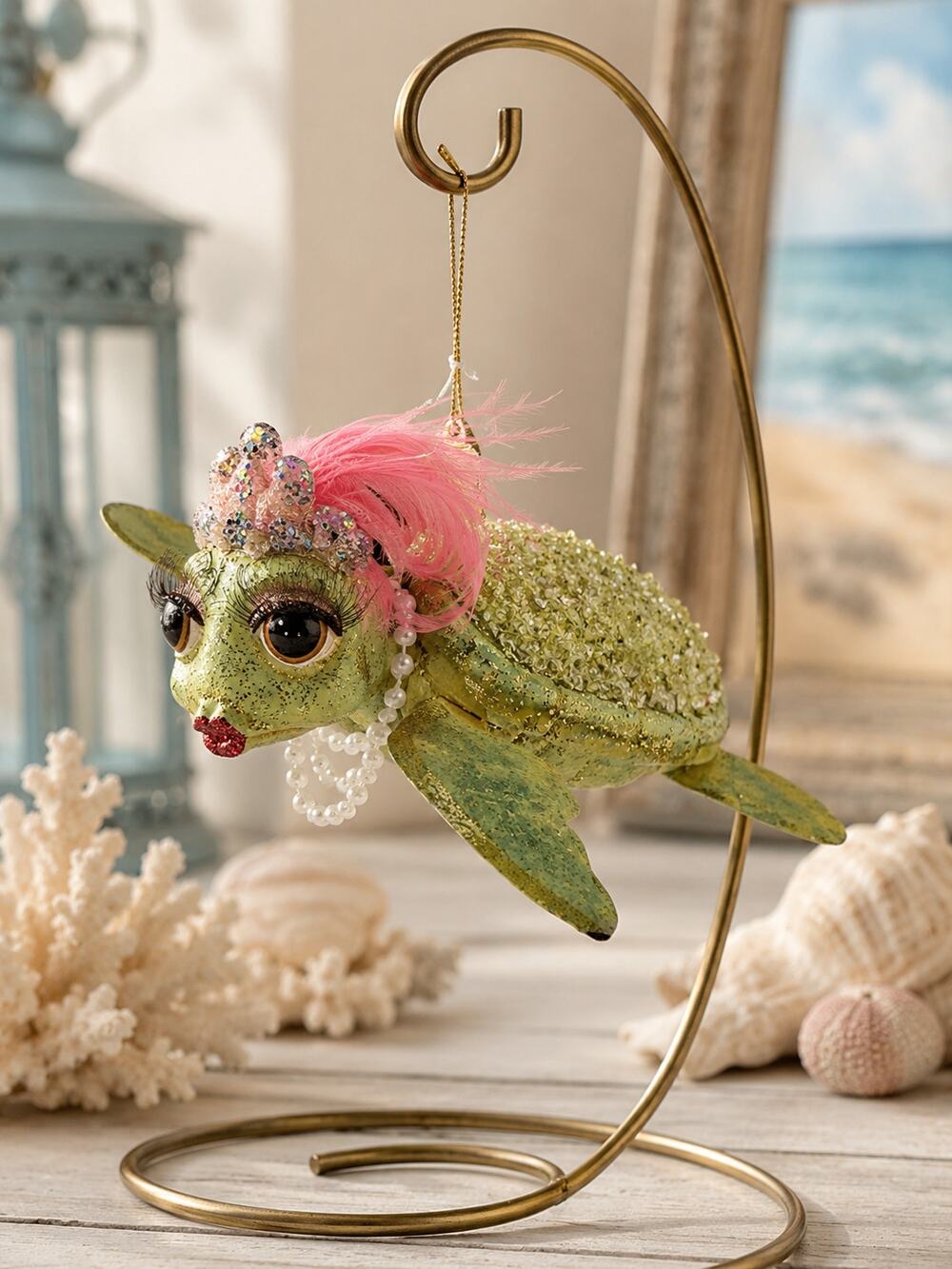 Retired Katherine’s Collection Flamboyant Sea Turtle Bobble Head Ornament